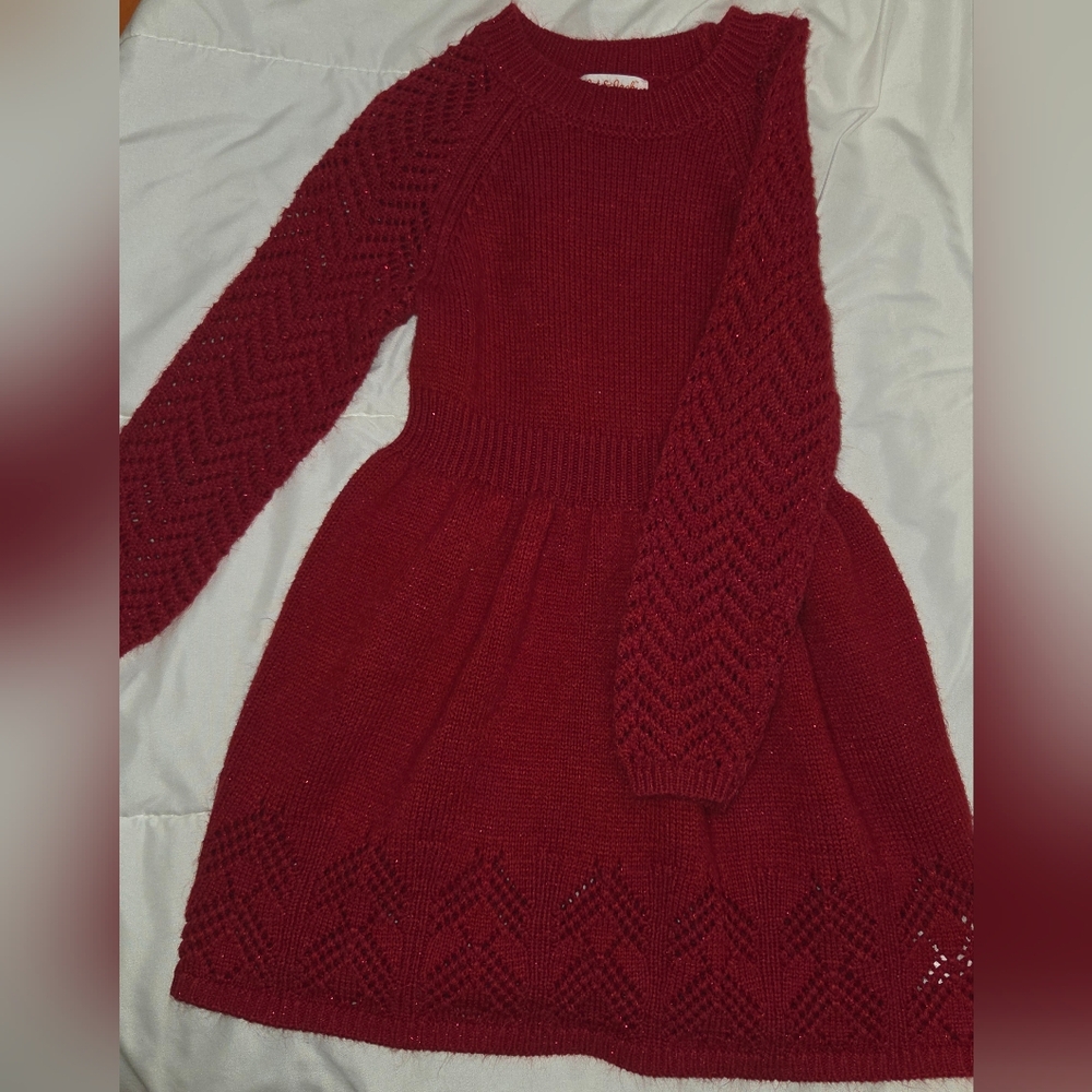 Cat & Jack Deep Red Knit Dress